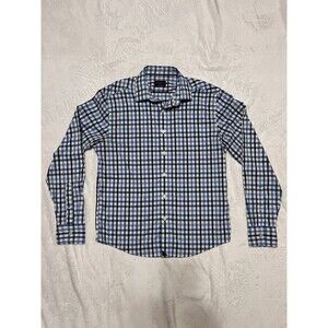 UNTUCKit Men's S "Mezzacorono" Long Sleeve Button-Up Shirt Blue White Gray